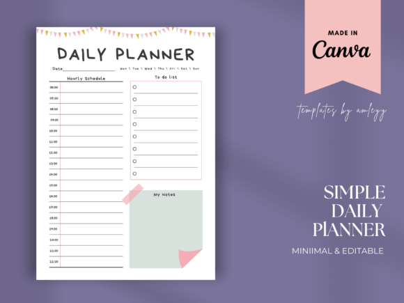 Download Simple Daily Planner Template Printables - Premium Resources