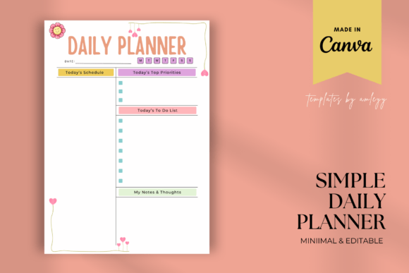 Download Simple Daily Planner Template Printable - Premium Resources