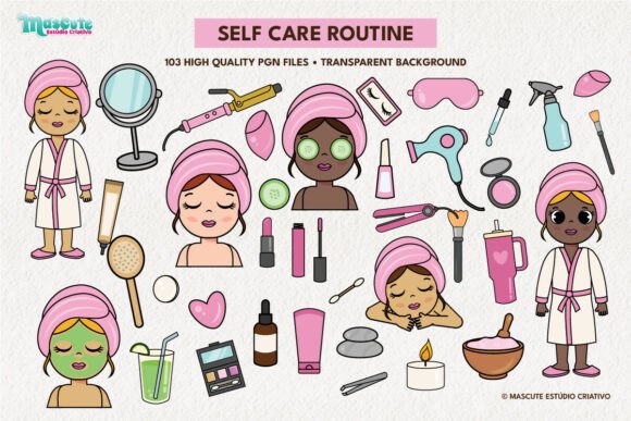 Download Selfcare Routine Wellness Clipart Set - Premium Bundle