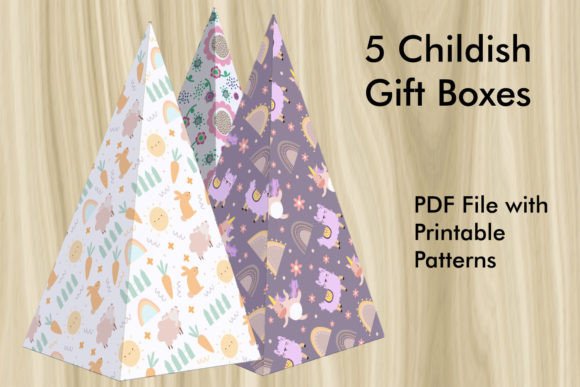 Download 5 Childish Gift Boxes - PDF Printable - Pdf printable Collection